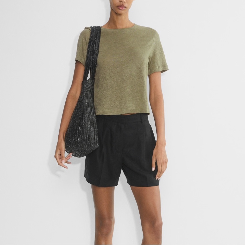 Aritzia Babaton Loom Linen Function Tee Size Smal… - image 2